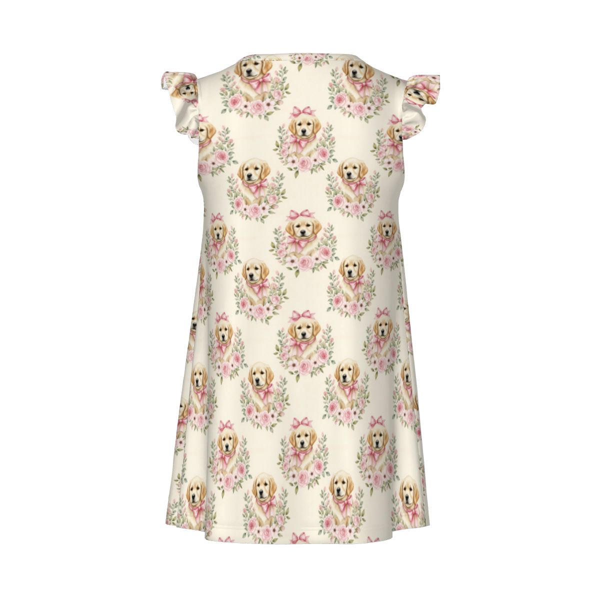 Golden Retriever Girl's Flutter Sleeve Nightgown