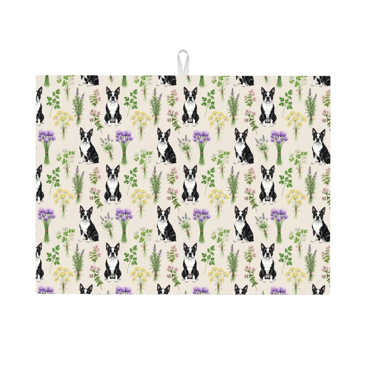 Boston Terrier Large Dish Drying Mat