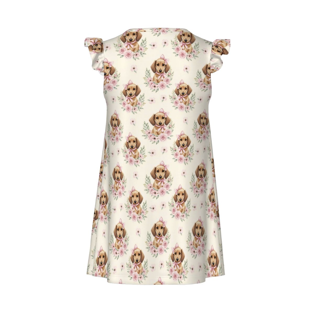 Dachshund Girl's Flutter Sleeve Nightgown