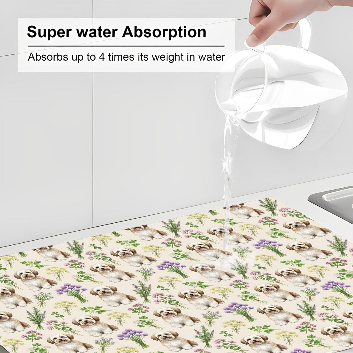 Havanese Large Dish Drying Mat