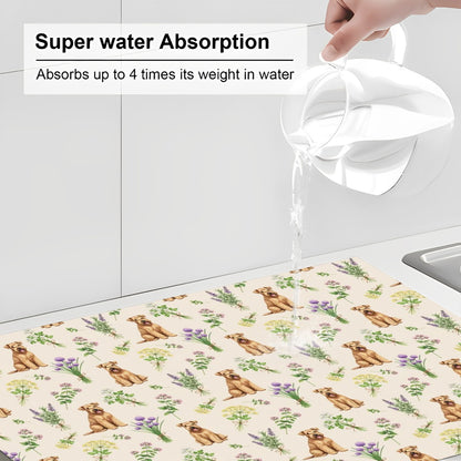 Wheaten Terrier Large Dish Drying Mat