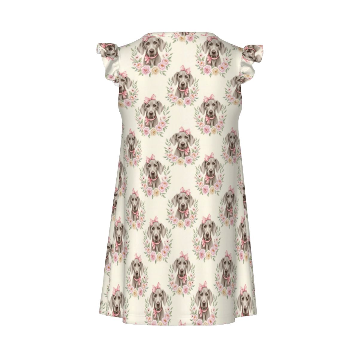 Weimaraner Girl's Flutter Sleeve Nightgown