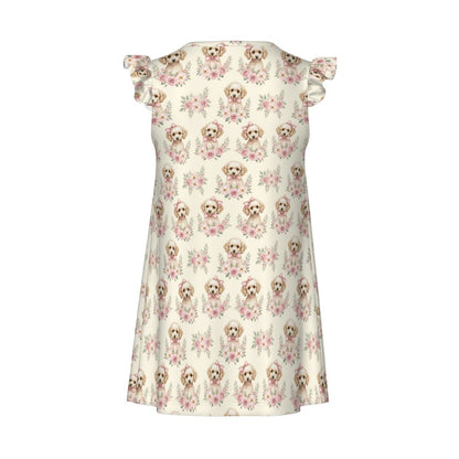 Poodle Girl's Flutter Sleeve Nightgown