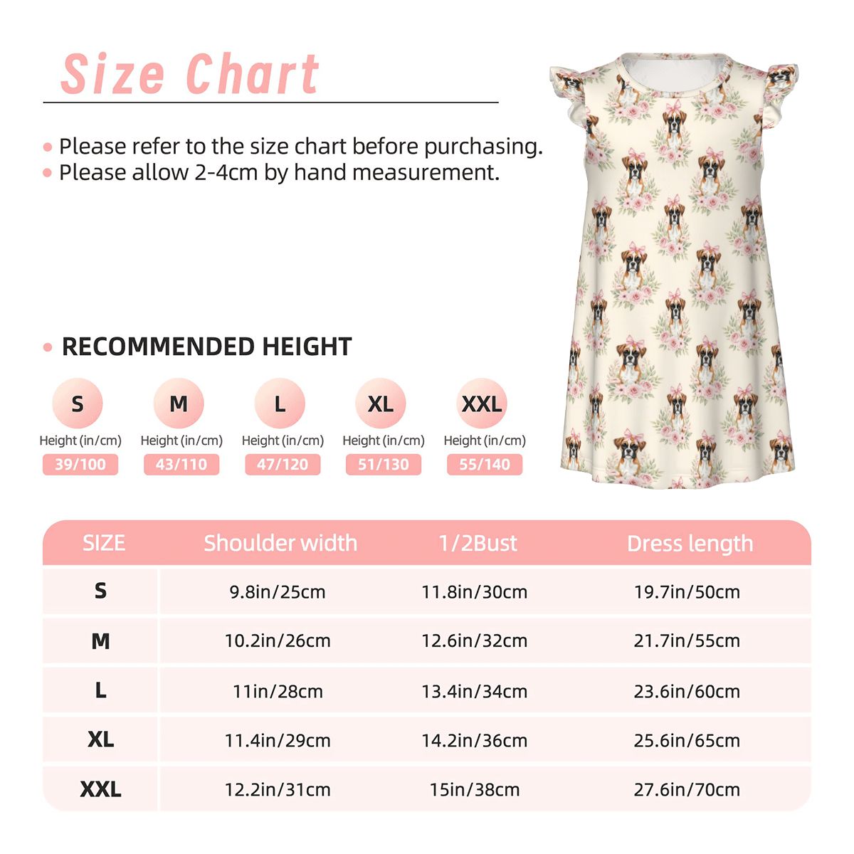 Boxer Dog Girl's Flutter Sleeve Nightgown