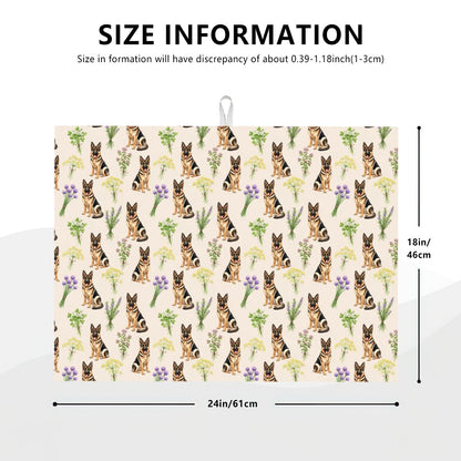 German Shepherd Large Dish Drying Mat