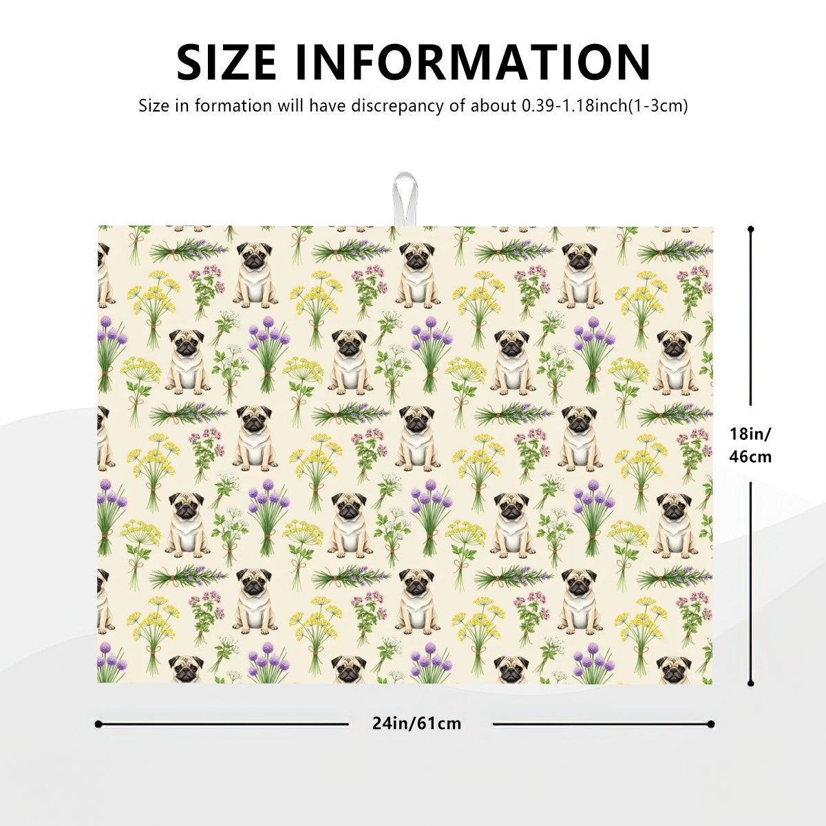 Pug Large Dish Drying Mat