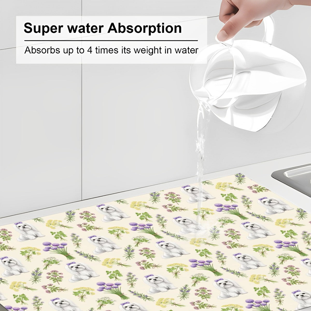 Maltese Large Dish Drying Mat