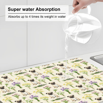 Pug Large Dish Drying Mat