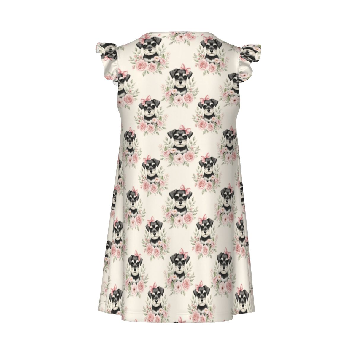 Schnauzer Girl's Flutter Sleeve Nightgown