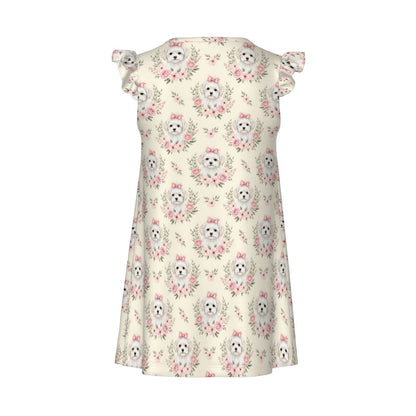 Maltese Girl's Flutter Sleeve Nightgown
