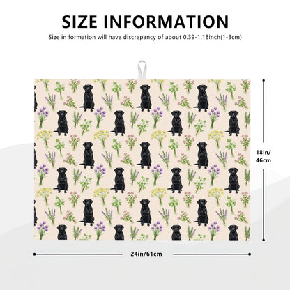 Black Labrador Retriever Large Dish Drying Mat