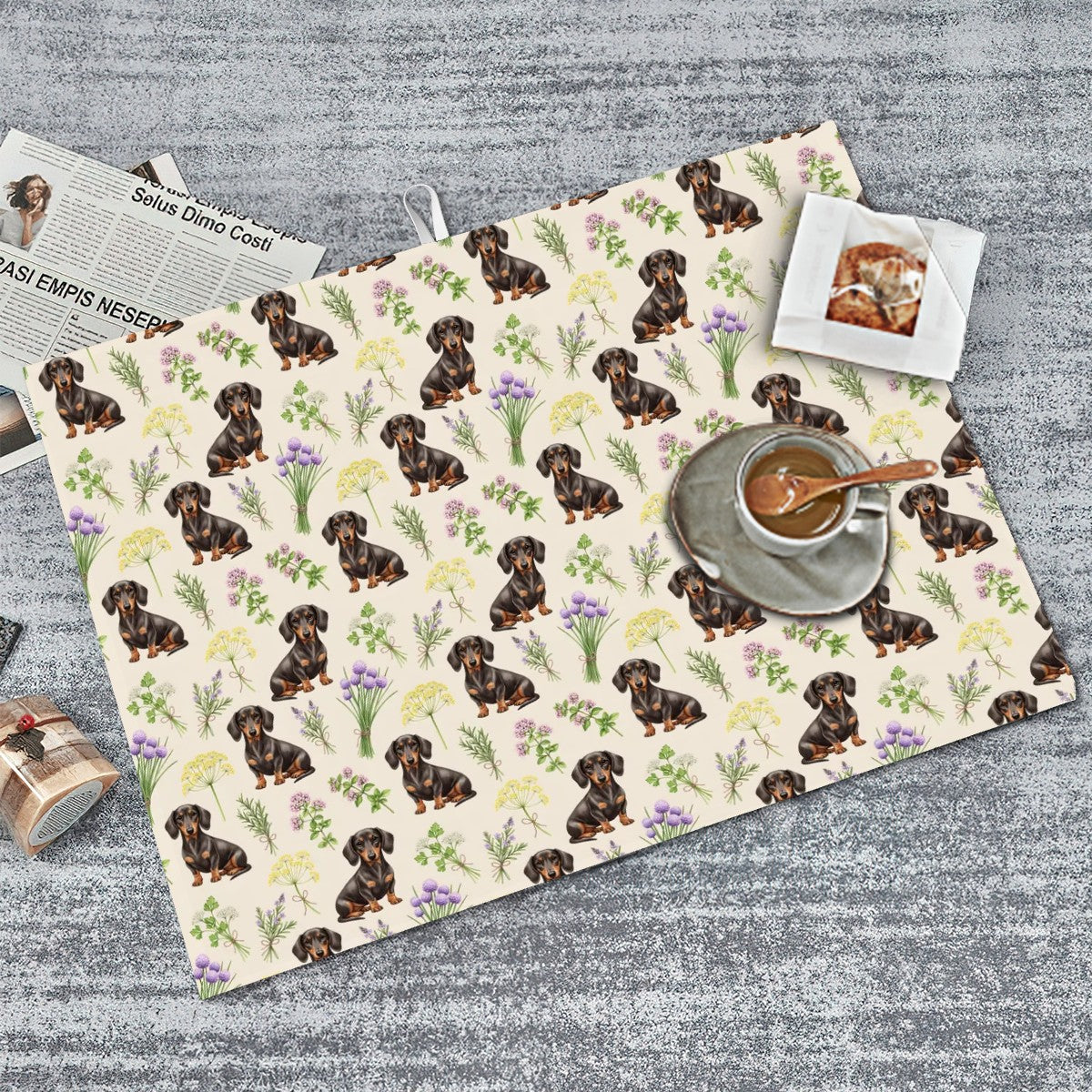 Dachshund Large Dish Drying Mat