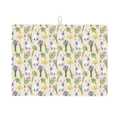 West Highland White Terrier Large Dish Drying Mat