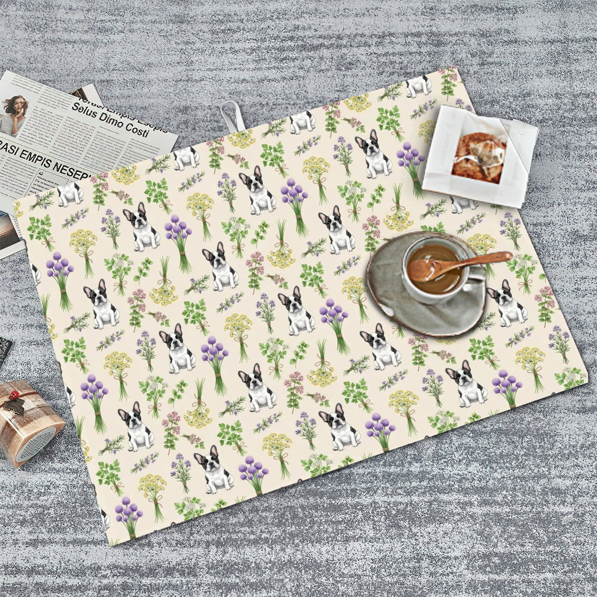 French Bulldog Large Dish Drying Mat