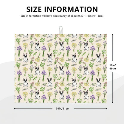 French Bulldog Large Dish Drying Mat