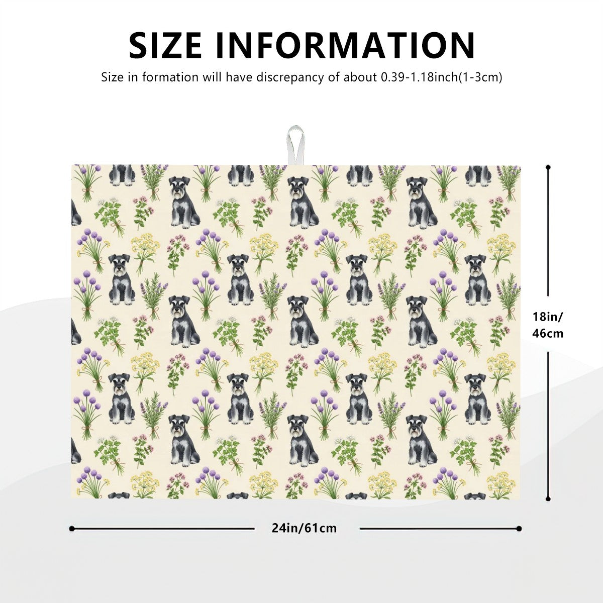 Schnauzer Large Dish Drying Mat