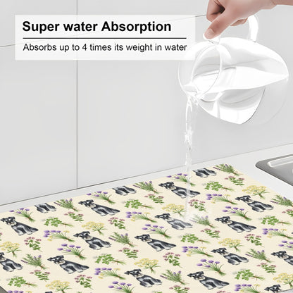 Schnauzer Large Dish Drying Mat