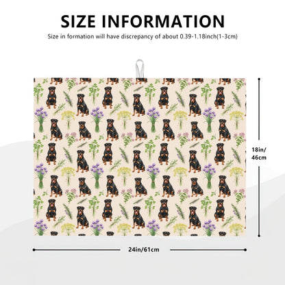 Rottweiler Large Dish Drying Mat