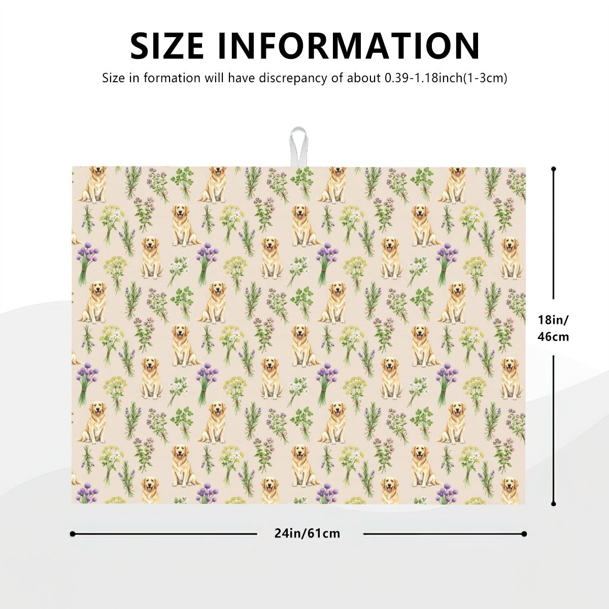 Golden Retriever Large Dish Drying Mat